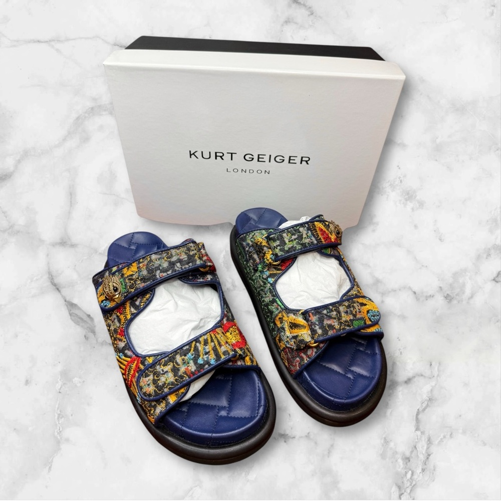 Rare Kurt Geiger Quilted Open-toe sandals Eur 39/US 8.5